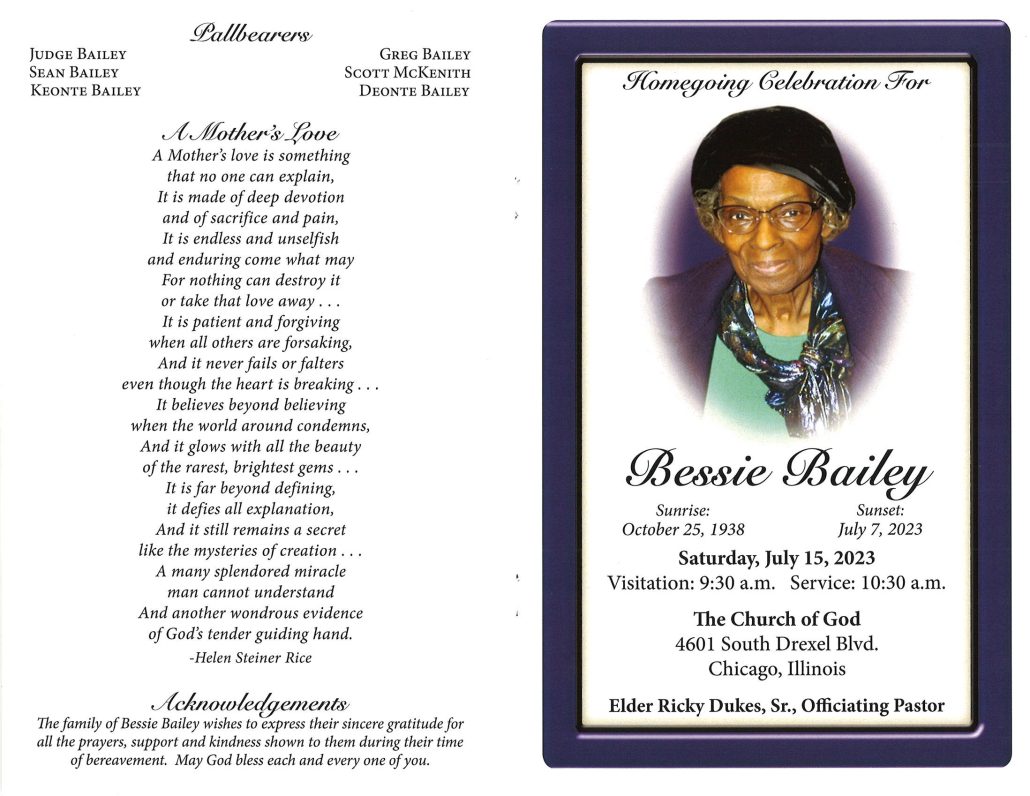 Bessie Bailey Obituary