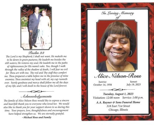 Alice Nelson Ross Obituary