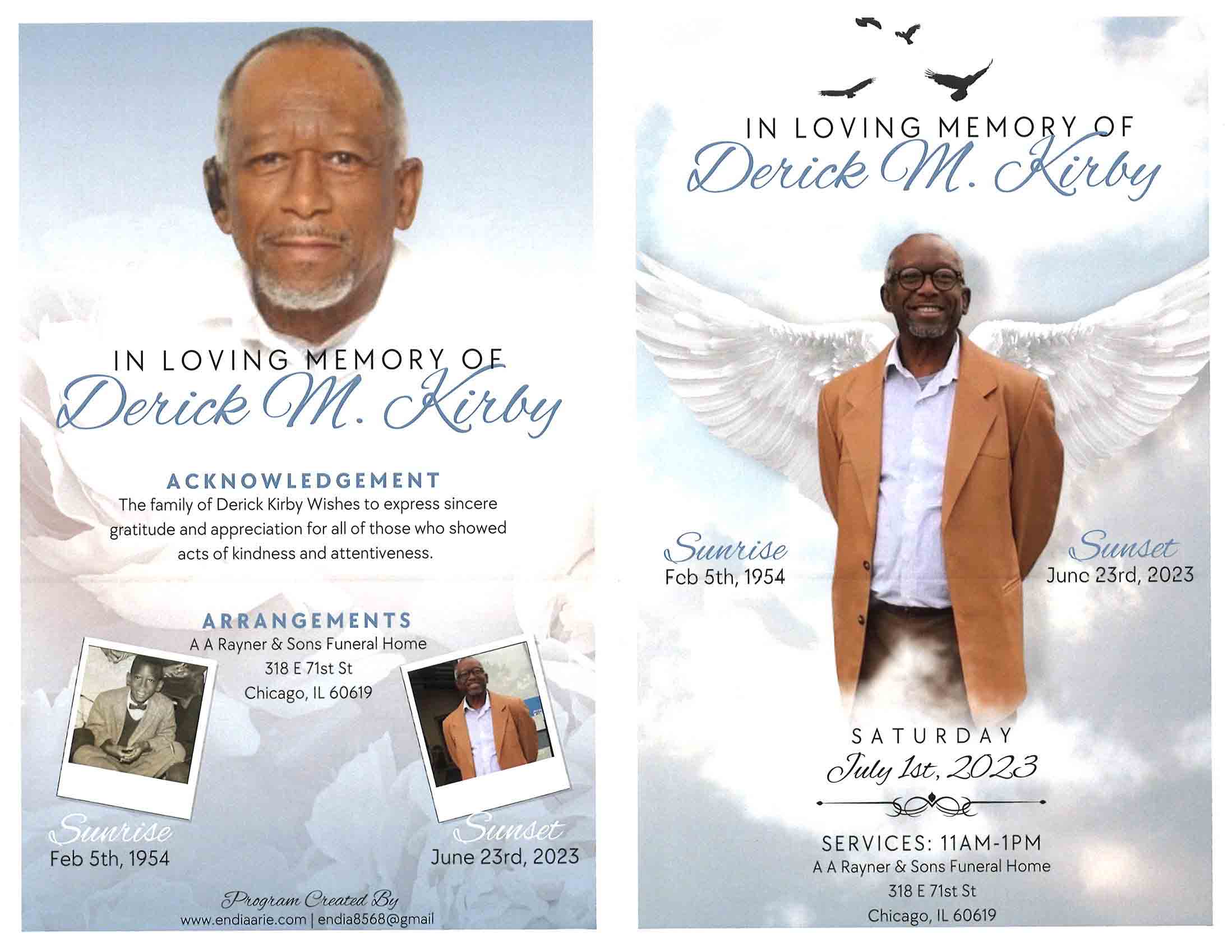 Derick M Kirby Obituary AA Rayner and Sons Funeral Homes