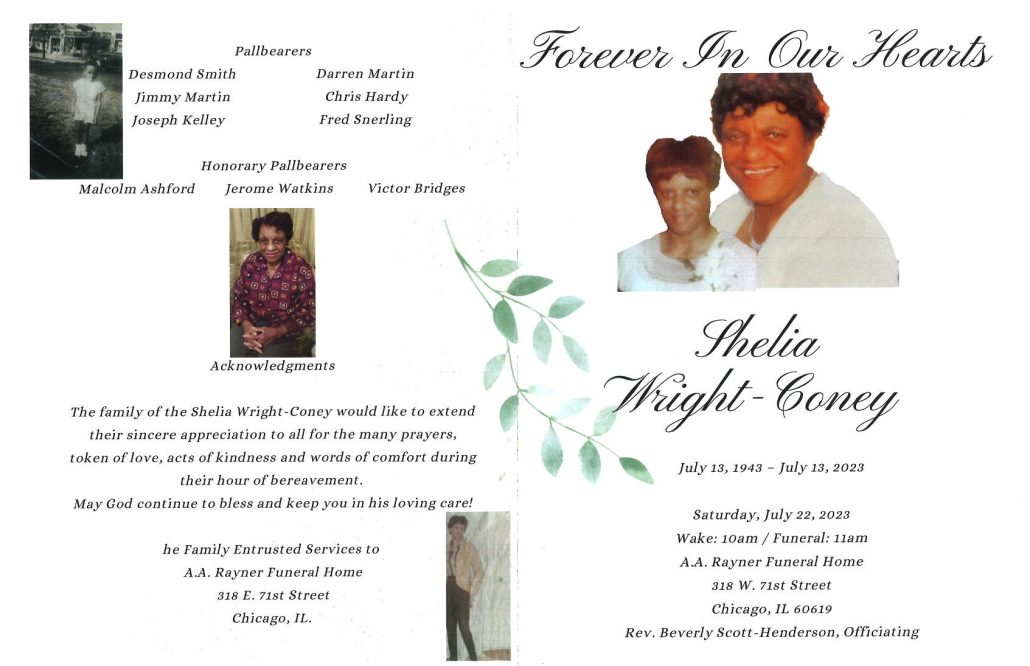 Shelia Wright Coney Obituary
