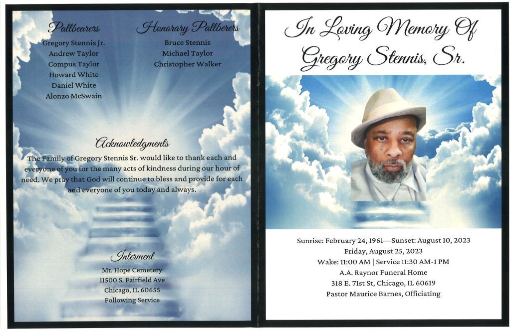 Gregory Stennis Sr Obituary