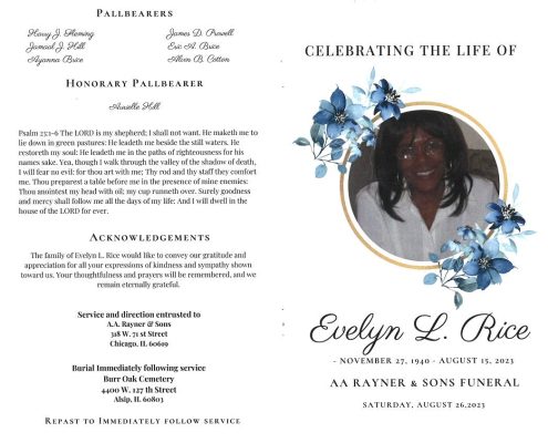 Evelyn L Rice Obituary