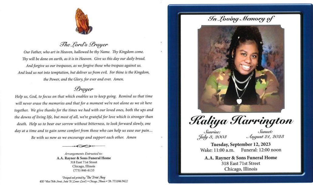 Kaliya Harrington Obituary