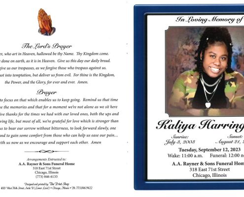 Kaliya Harrington Obituary