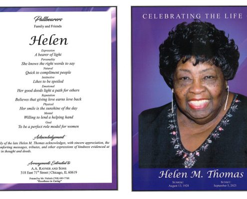 Helen M Thomas Obituary