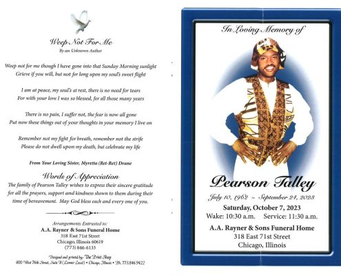 Pearson Talley Obituary