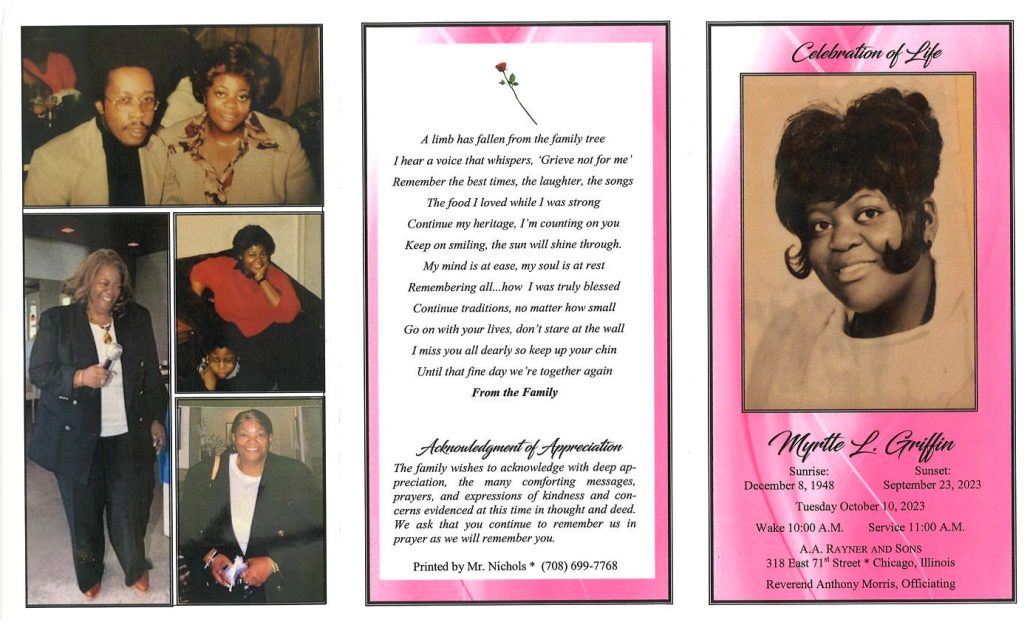 Myrtle L Griffin Obituary