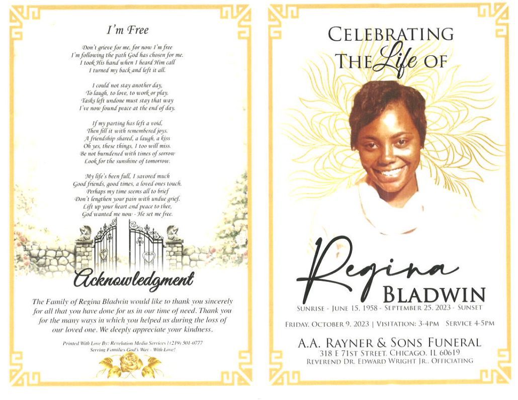 Regina Baldwin Obituary