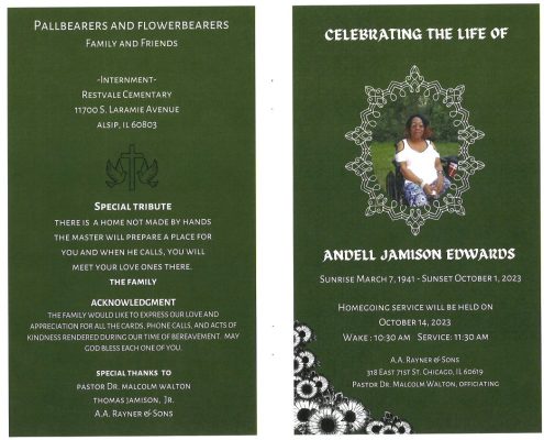 Andell J Edwards Obituary