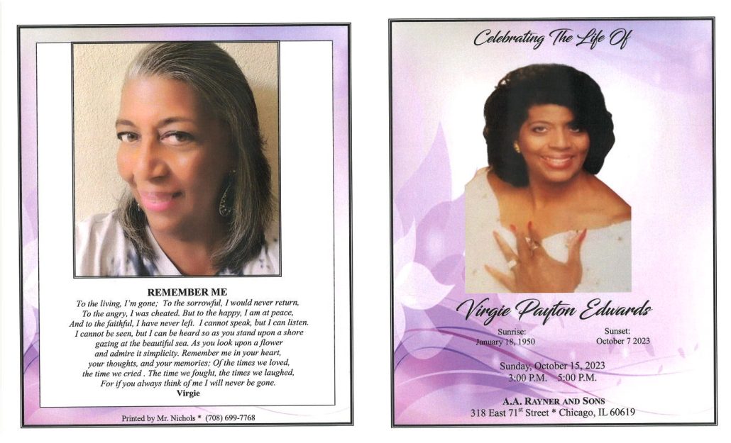 Virgie P Edwards Obituary