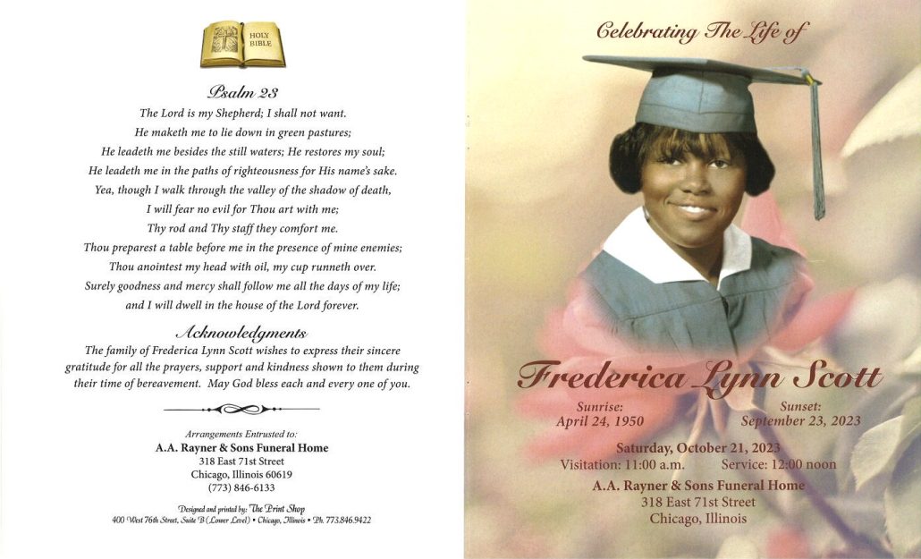 Frederica L Scott Obituary