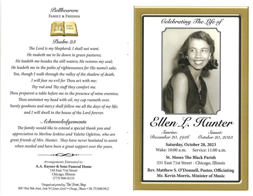 Ellen L Hunter Obituary