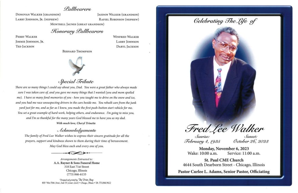 Fred L Walker Obituary