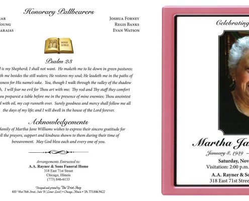 Martha J Williams Obituary