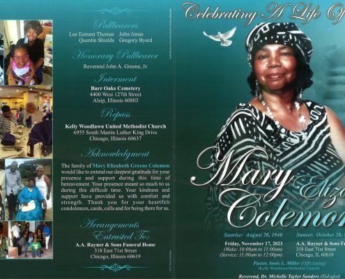 Mary E Coleman Obituary