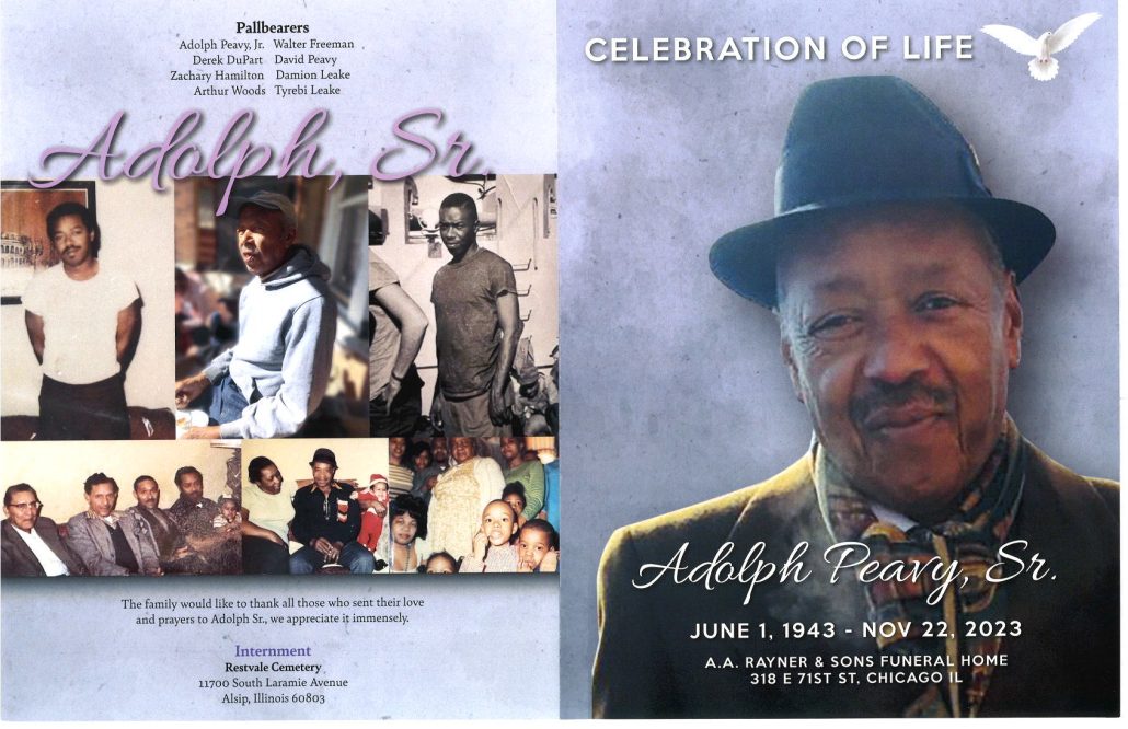 Adolph Peavy Sr Obituary