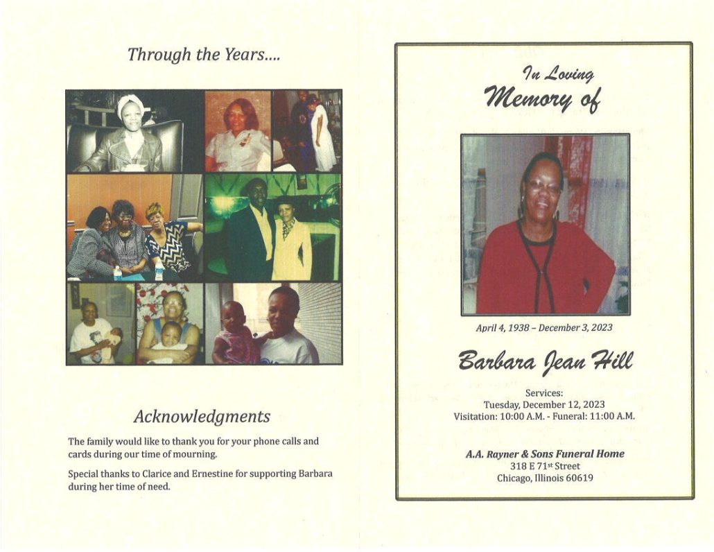 Barbara J Hill Obituary