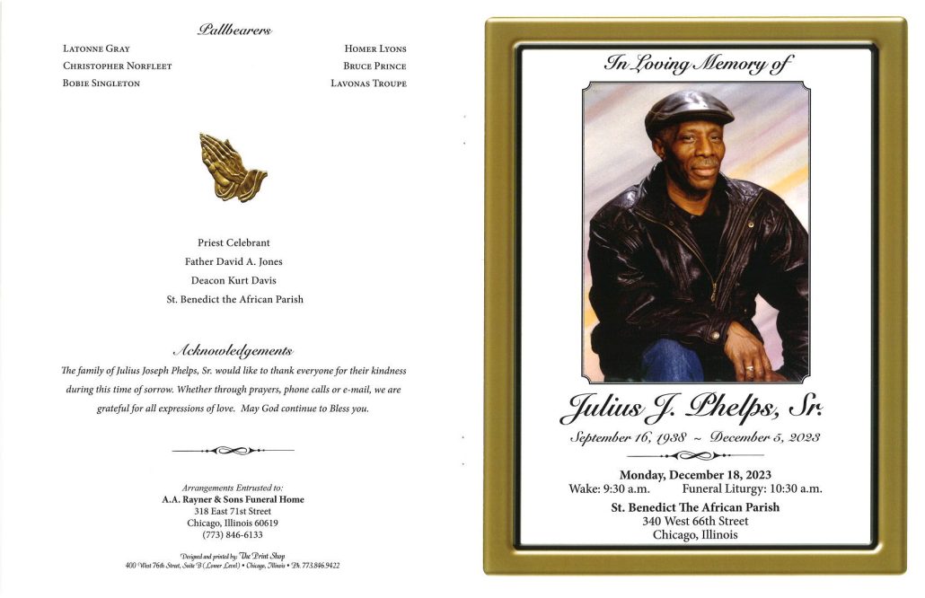 Julius J Phelps Sr Obituary