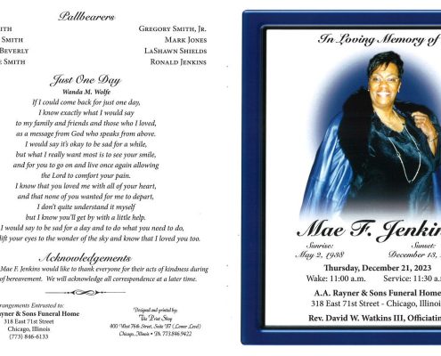 Mae F Jenkins Obituary