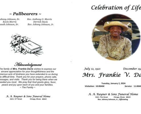 Frankie V Davis Obituary