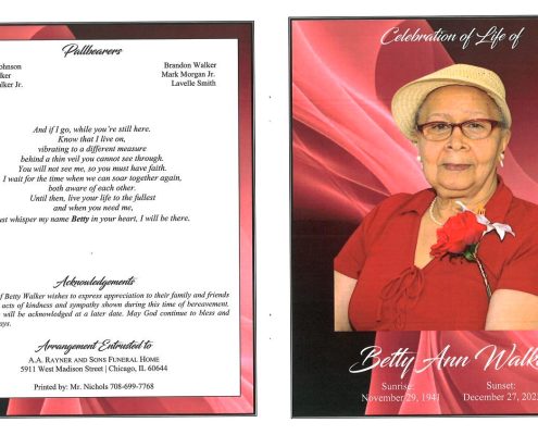 Betty A Walker Obituary