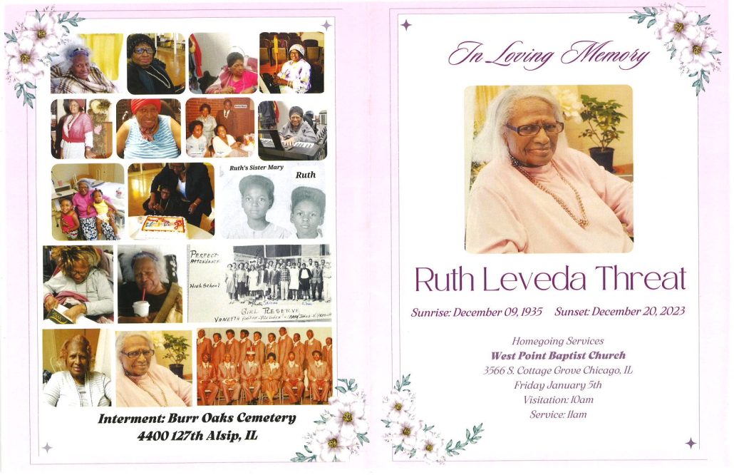 Ruth L Threat Obituary