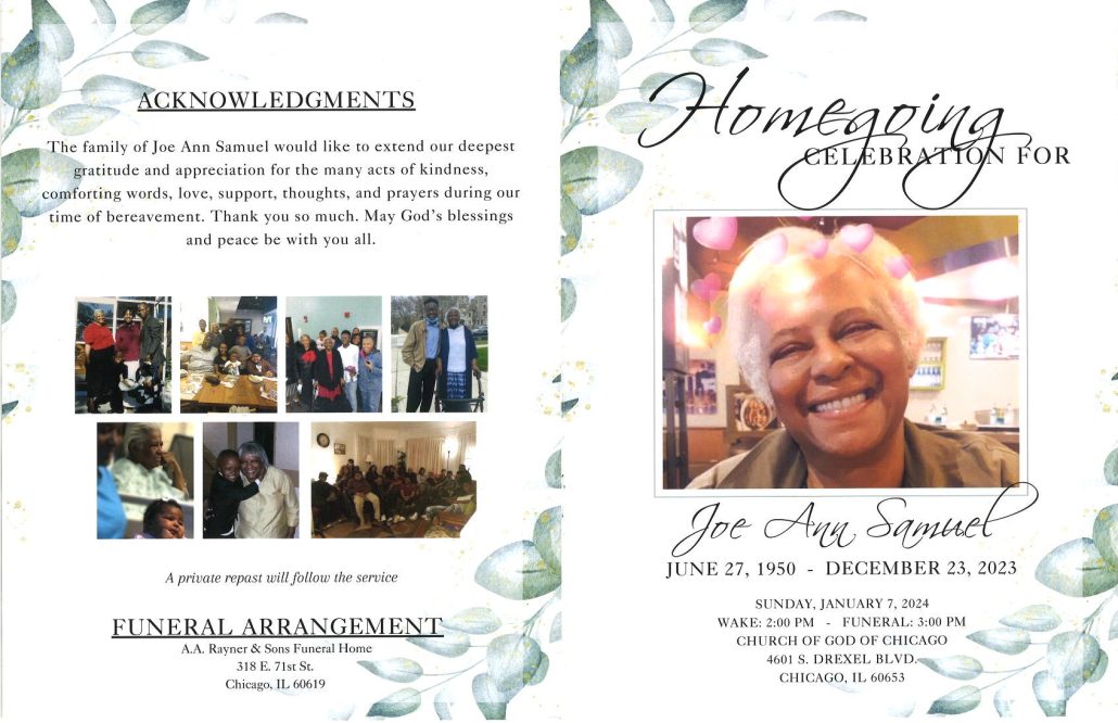 Joe Ann Samuel Obituary