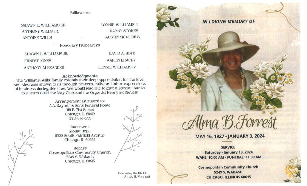 Alma B Forrest Obituary