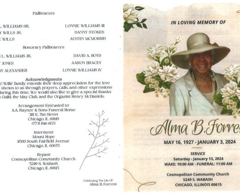 Alma B Forrest Obituary