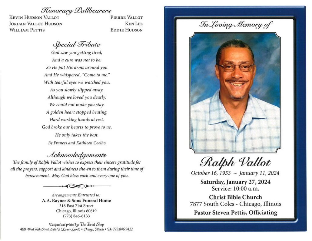 Ralph Vallot Obituary