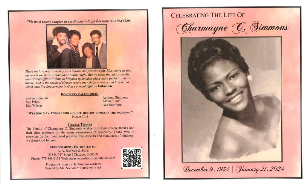 Charmayne C Simmons Obituary