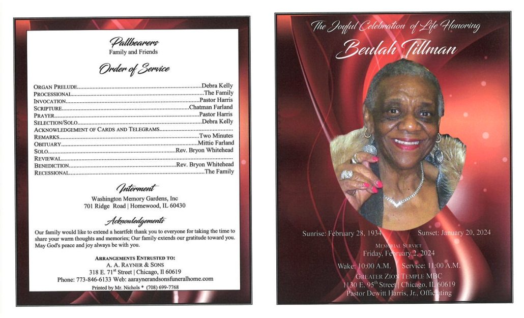 Beulah Tillman Obituary