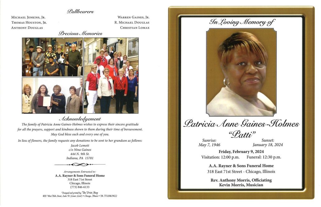 Patricia Gaines Holmes Obituary