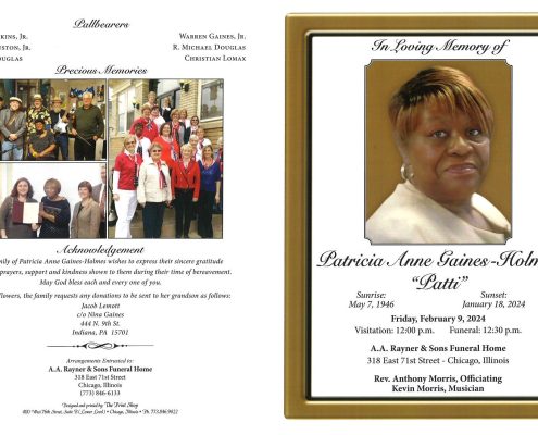 Patricia Gaines Holmes Obituary