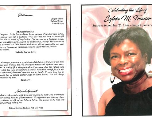 Sylvia M Frazier Obituary