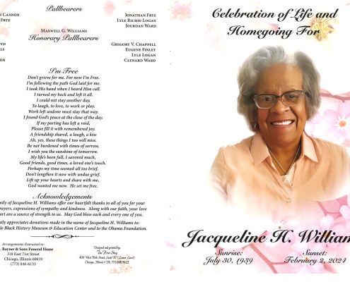 Jacqueline H Williams Obituary