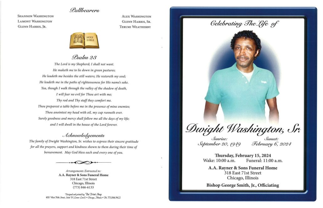Dwight Washington Sr Obituary