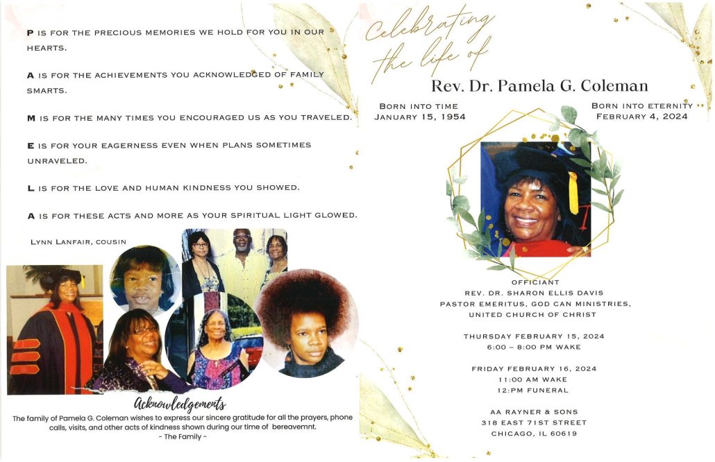 Pamela G Coleman Obituary
