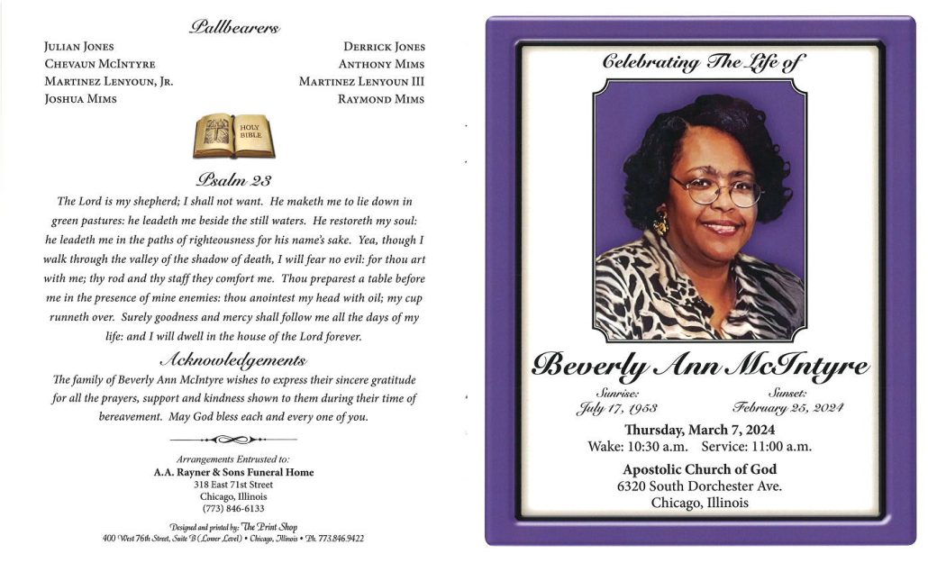 Beverly Ann McIntyre Obituary