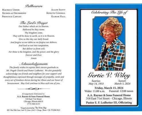 Gertie V Wiley Obituary