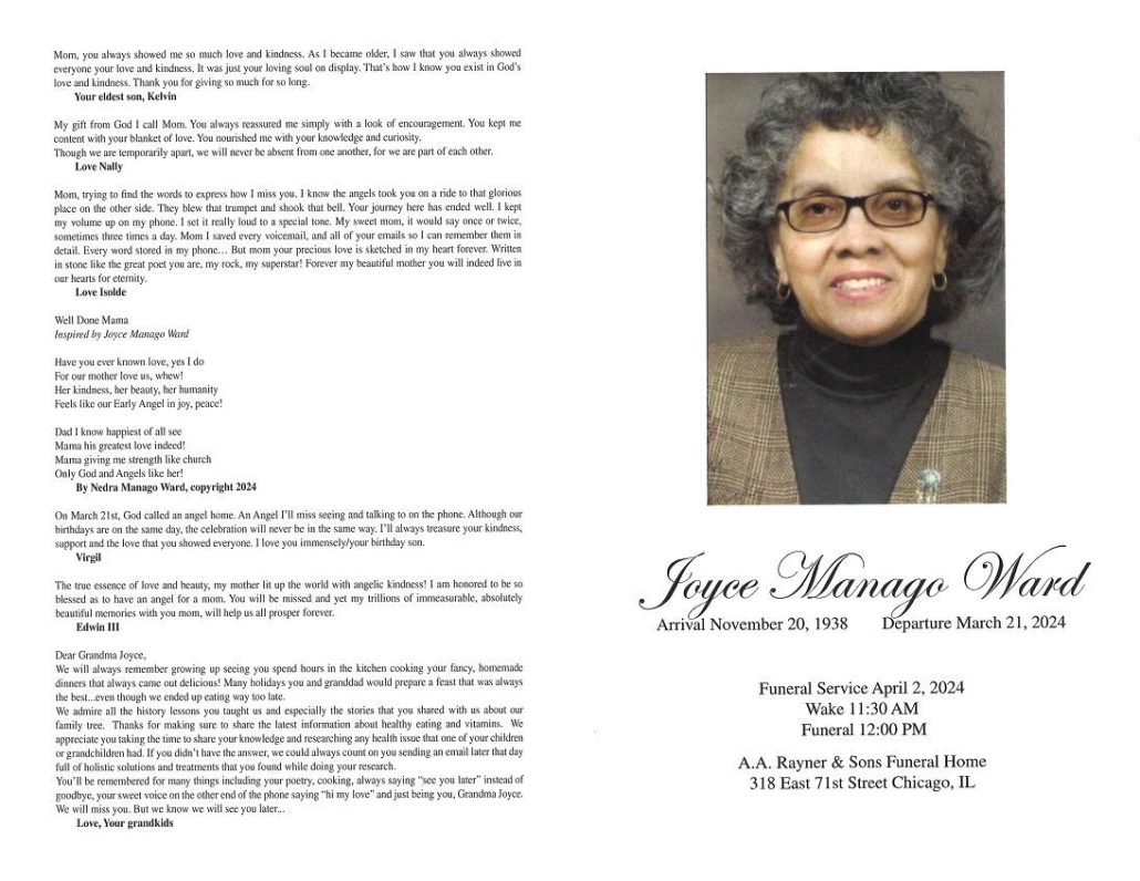 Joyce M Ward Obituary