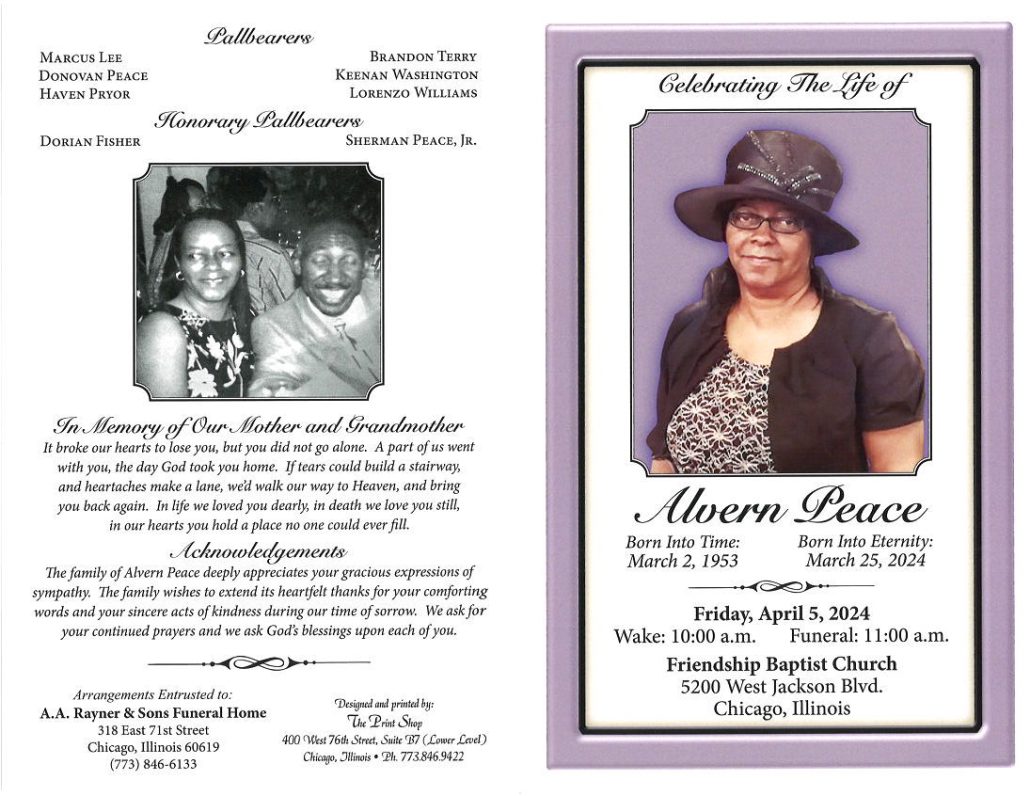 Alvern Peace Obituary