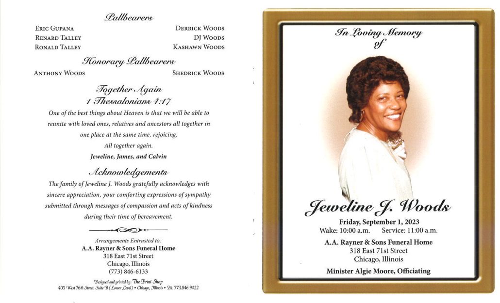 Jeweline J Woods Obituary