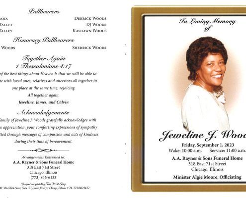 Jeweline J Woods Obituary