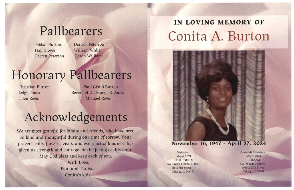 Conita A Burton Obituary