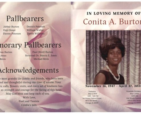 Conita A Burton Obituary