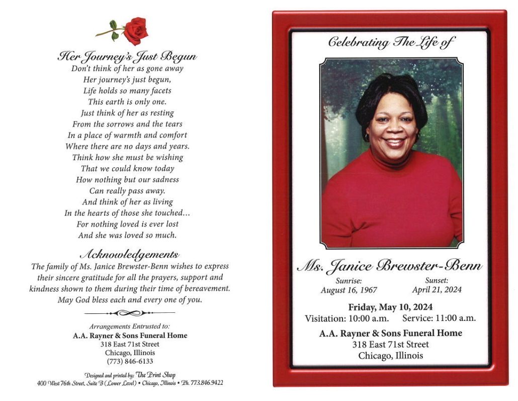 Janice Brewster Benn Obituary