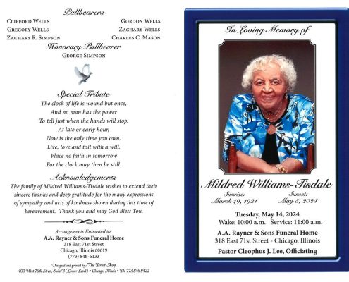 Mildred Williams Tisdale Obituary