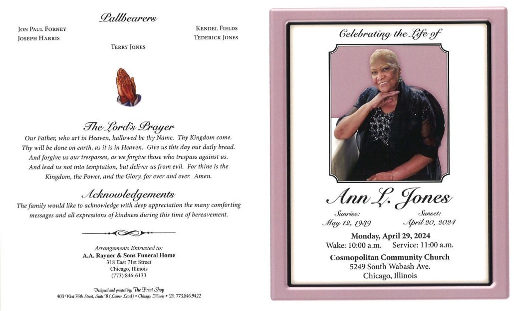 Ann L Jones Obituary