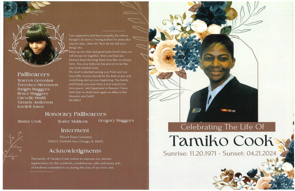 Tamiko Cook Obituary